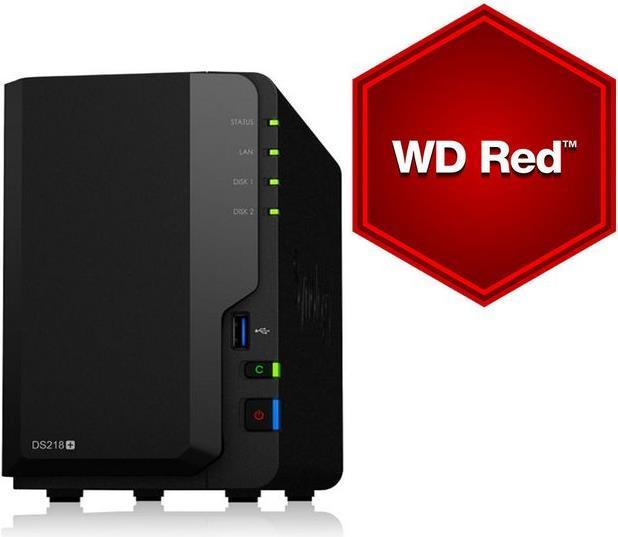 Actual product image Synology Ds218+ (WD Red)