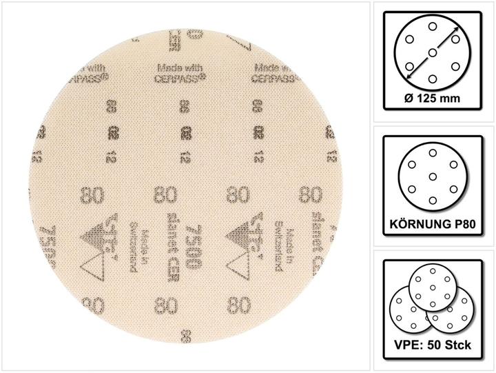 Actual product image Bosch Professional Bosch SIA disc ceramic grinding net 7500 125 mm grain P80 50 pieces ( F03E006897 )