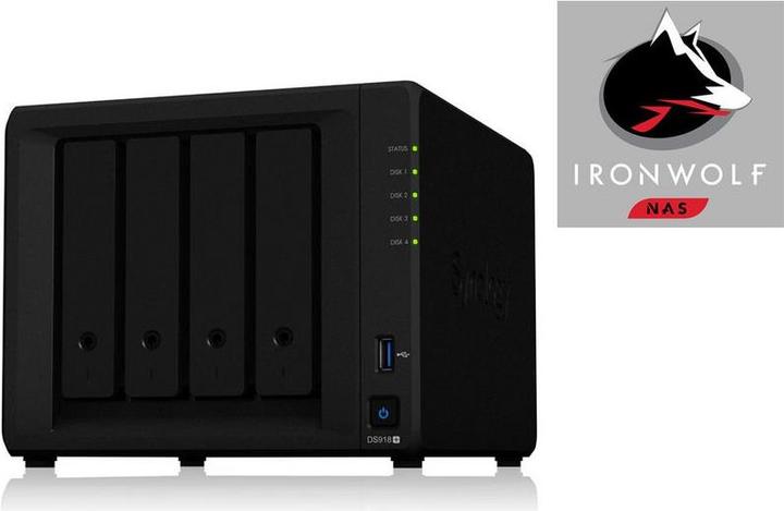 Actual product image Synology Ds918+ (Seagate Ironwolf)