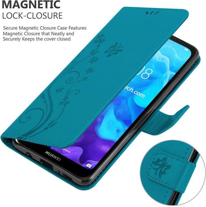 Image du produit Cadorabo Couverture du livre de fleurs (Huawei Y6 Pro)