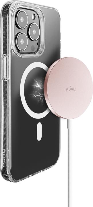 Actual product image Puro Magnetic Charging Cable USB-C Magsafe - Ładowarka bezprzewodowa indukcyjna 15W (różowy) (15 W)