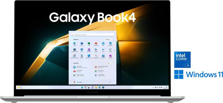 Actual product image Samsung Galaxy Book4 - 15.6 inch i5-120U 16 GB 256 GB W11P Platinum Silver (15.60", Intel Core 5 120U, 16 GB, 256 GB, DE)