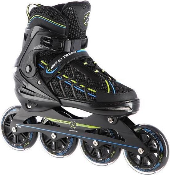 Actual product image Nils Inline skates Extreme NA1128 black-light green - PU84 mm/82A (L 39-42) (40)