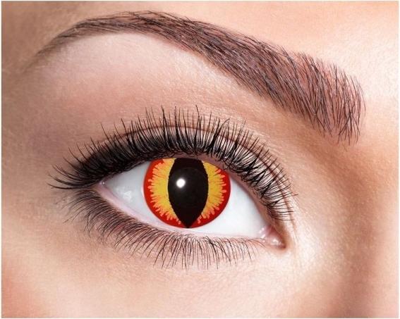 Fasnacht Kontaktlinsen Saurons Augen (Gelb, Orange)