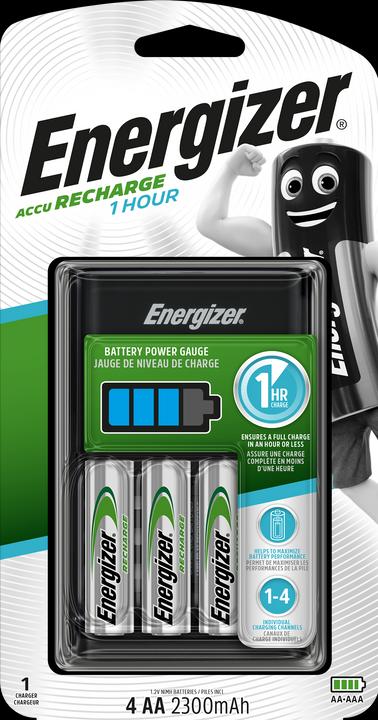 Immagine prodotto Energizer Ricarica 1 ora (4 pz., AA, AAA, 2300 mAh, Batteria + Caricabatterie)