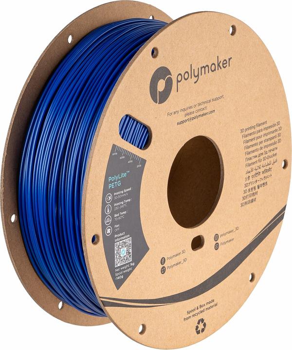 Actual product image Polymaker PolyLite PETG V2 - Blue - 1.75mm (PETG, 1.75 mm, 1000 g, Blue)
