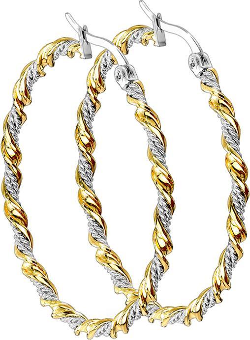 Star Piercing Ohrring vergoldet rund geflochten (Chirurgenstahl 316L, ohne Messing)