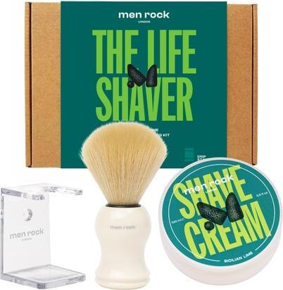 Actual product image Men Rock The Life Shaver Sicilian Lime Essential Shaving Kit, shaving cream 100ml, sahving brush, drip stand (Aftershave lotion, 100 ml)
