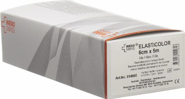 Actual product image Wero Swiss Elasticolor Elastische Binde 5mx6cm rot