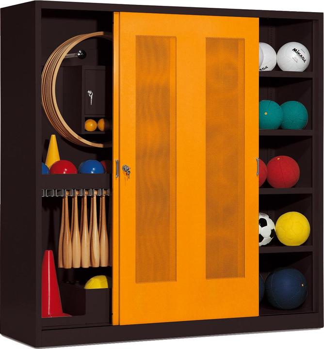 Actual product image C+P Sports equipment locker (HxWxD: 195x190x60 cm, with perforated sliding doors, type 5)