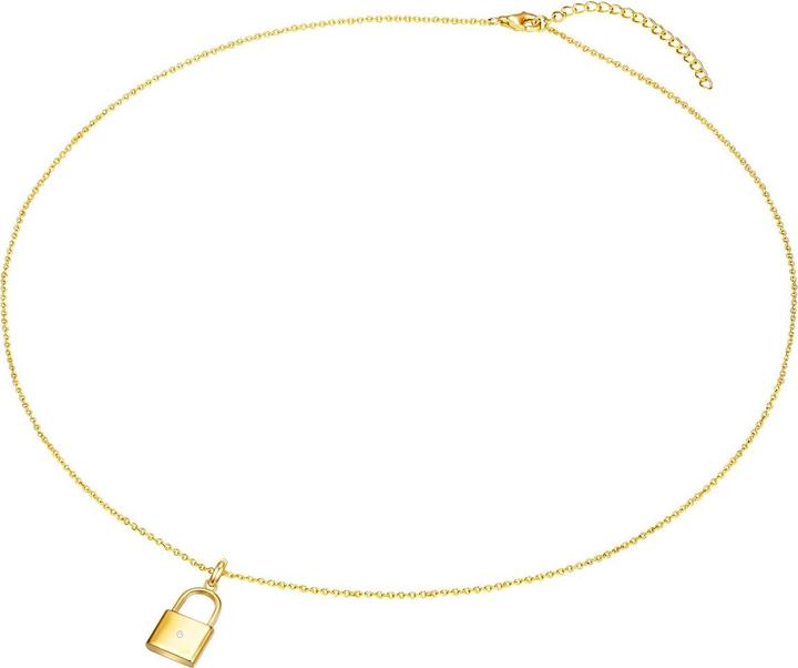 Immagine prodotto Lulu & Jane Catena in argento 925 con diamante e oro giallo, 42,0 cm di base + 5,0 cm di estensione - 33662 (Argento, 42 - 47 cm)