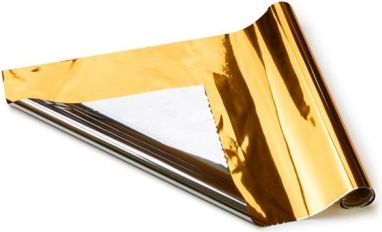 Productafbeelding Partydeco Decoratieve folie in goud en zilver metallic 0,5 x 50 m