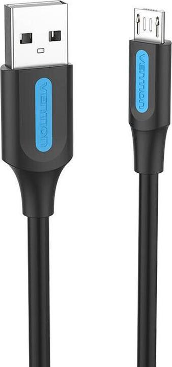 Actual product image Vention USB 2.0 A to Micro-B 3A cable 0.25m COLBC black (0.25 m, USB 2.0)