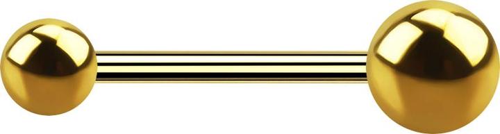 Star Piercing Micro Barbell vergoldet mit zwei Kugeln (Chirurgenstahl 316L, ohne Messing)