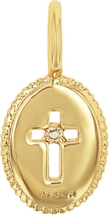 Actual product image Amor Cupid pendant for ladies, 925 Sterling silver, zirconia synth. | cross (Silver 925)