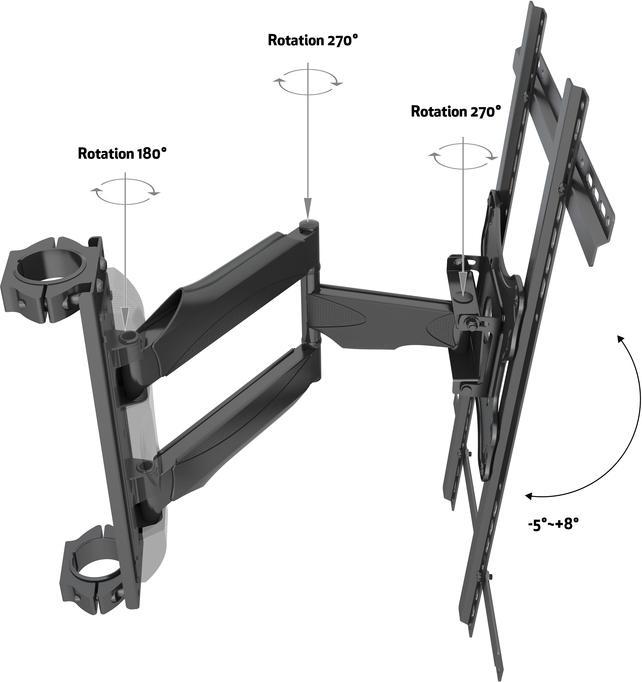 Actual product image Multibrackets Floor-ceiling mount 1x, 40"-65", VESA 100x100