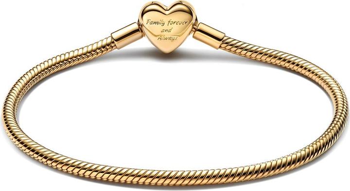 Actual product image Pandora Schlangen Gliederarmband mit Funklendem Unendlichkeits Herzverschluss (20 cm, Gold plated, Metal)