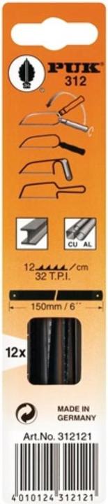 Puk Metallsägeblatt 312 Länge 150 mm Zähne per Zoll 32 1-seitig