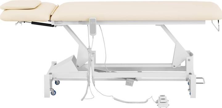 Produktbild Physa Massageliege elektrisch Massagebank Therapieliege 200 kg beige Fusspedal Räder