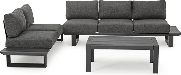 Actual product image Bizzotto Garden corner seating Konnor with cushions anthracite