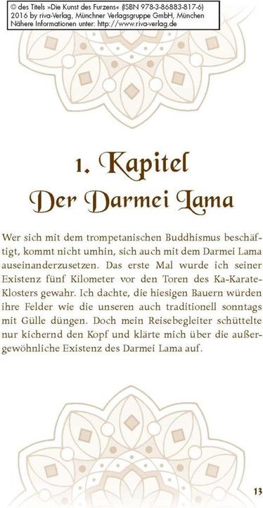 Produktbild Die Kunst des Furzens (Deutsch, Darmei Lama, 2016)