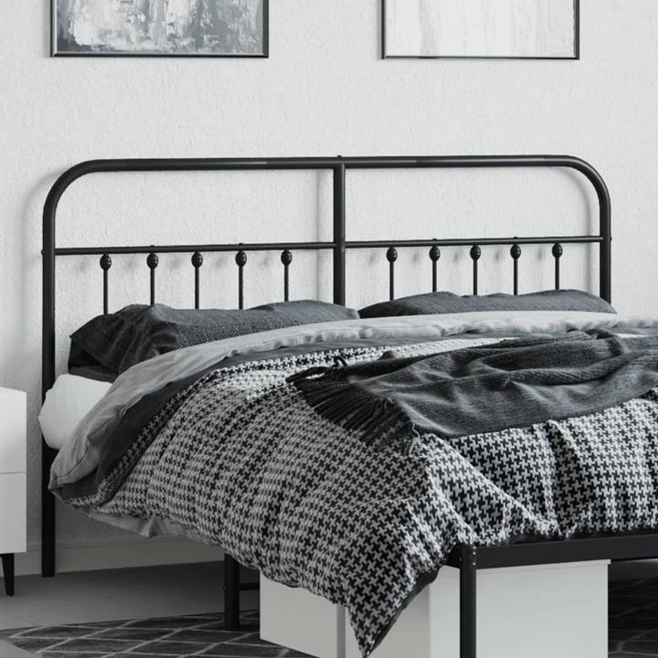 Image du produit VidaXL Kopfteil Metall Schwarz 180 cm, Farbe: Schwarz, Material (187 x 3 x 100 cm)