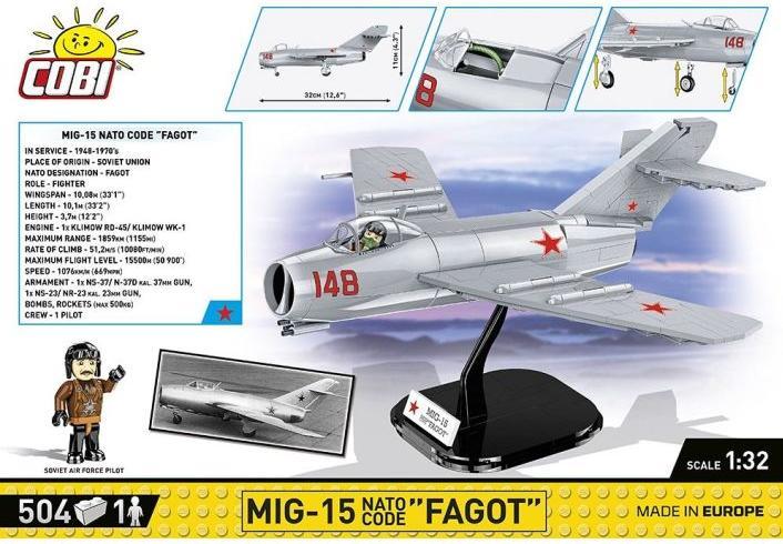 Produktbild Cobi MiG-15 Fagot, Modell, 504 Teile, ab 7 Jahren