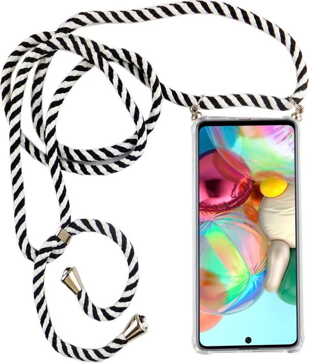 Produktbild König Design Handykette für Samsung Galaxy A71 mit Band Case zum umhängen Kordel Schwarz Neu