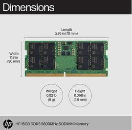 Image du produit HP 16 Go 1x16 Go DDR5 5600 SODIMM Mem - 16 Go (1 x 16GB, 5600 MHz, RAM DDR5, SO-DIMM)