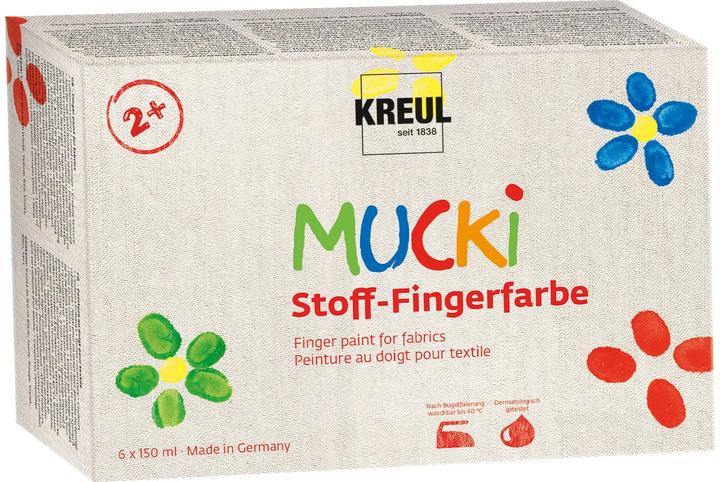 Kreul Stoff-Fingerfarbe (Blau, Violett, Rot, Gelb, Grün, Weiss, 150 ml)