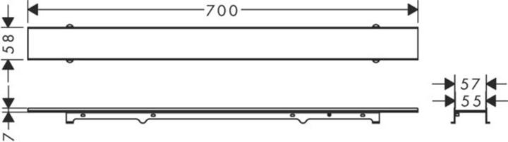 Produktbild hansgrohe RainDrain Rock Fertigset Duschrinne (600 mm)
