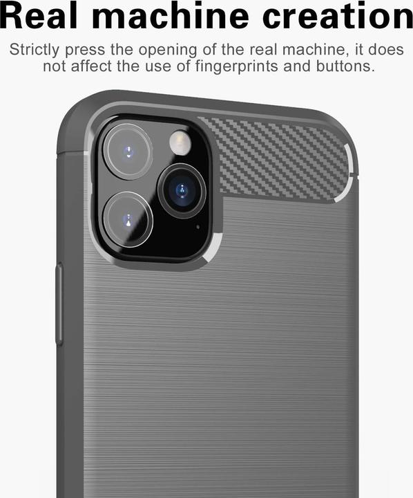 Produktbild Cadorabo TPU Ultra Slim carbon edelstahl Kombi Cover (Apple iPhone 11 Pro)