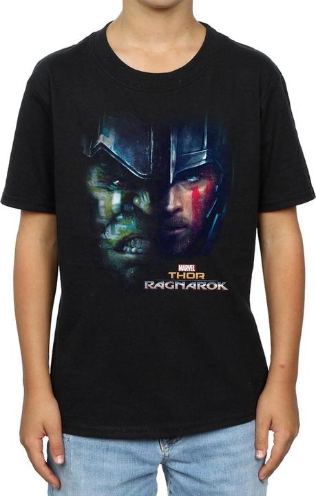 Universal Textiles Jungen Hulk TShirt mit geteiltem Gesicht aus Baumwolle