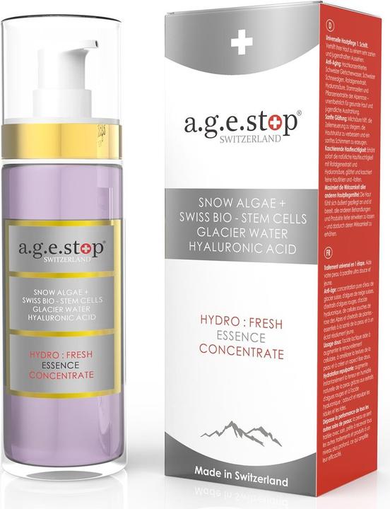 Produktbild Agestop Switzerland Hydro - Fresh Essence Concentrate - Hocherfrischendes Zellkonzentrat zur wirkungsvollen Hautglättung (100 ml)