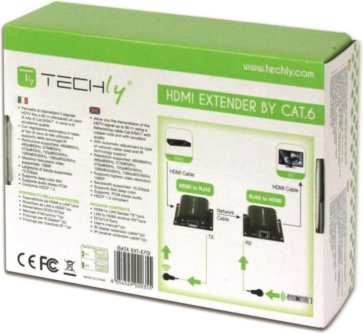 Produktbild Techly HDMI Extender via Cat RJ45 Kabel (0.07 m, HDMI)