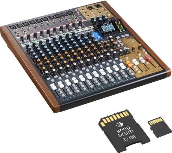 Actual product image Tascam Model 16 mixer with 32GB memory card (Studio- and Livemixer)