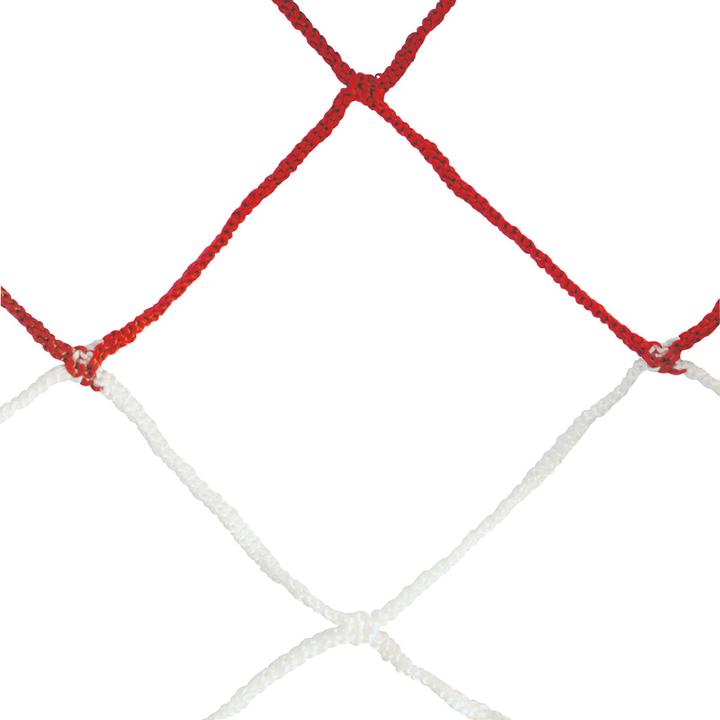 Sporti Paar bicolor 4mm geflochtene Fussballnetze für 11er Mannschaften einfache Maschen 120 Bienenwabe