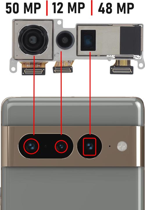 Image du produit Clappio Module de caméra arrière triple (Google Pixel 7 Pro)