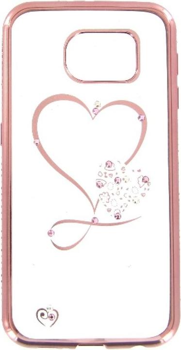 Produktbild OEM TPU Case Bling Herz für Samsung Galaxy S6 rose gold (Samsung Galaxy S6)