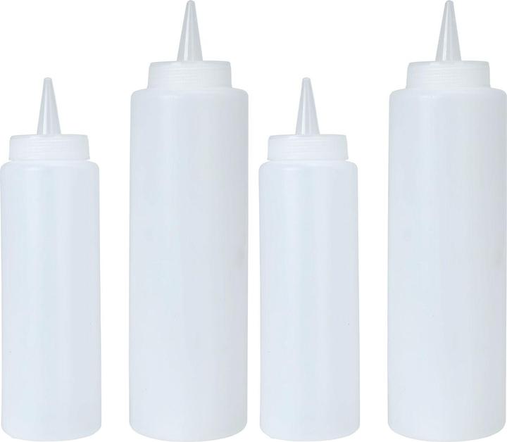 Excellent Houseware Garnish bottles, set of 4, 2x 250 ml and 2x 400 ml (Garnishing syringe, 500 ml)