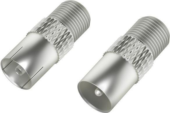Immagine prodotto Hama Set di adattatori SAT F-accoppiamento - spina coassiale/F-accoppiamento - accoppiamento coassiale (Cavi antenna)