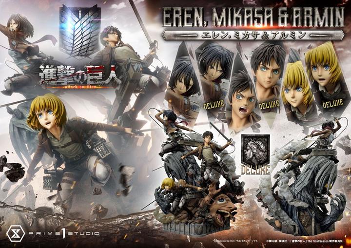 Produktbild Prime 1 Studio Attack on Titan Ultimate Premium Masterline Statue Eren, Mikasa, & Armin Deluxe Bonus Version 72 cm