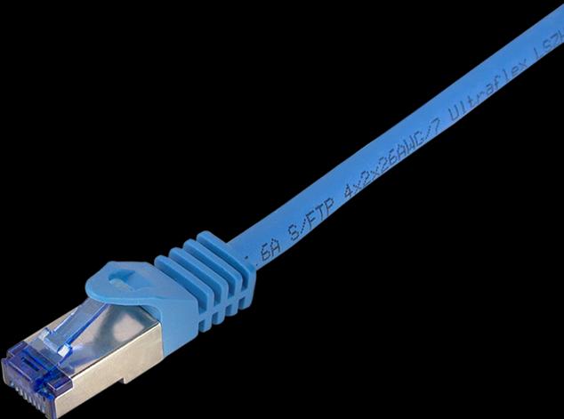 Produktbild LogiLink Patchkabel Ultraflex, Kat.6A, S/FTP, 1,0 m, blau (S/FTP, CAT6a, 1 m)