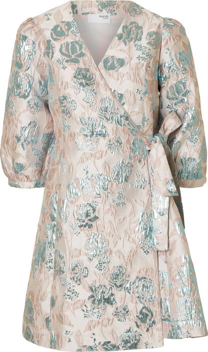 Selected Femme Robe portefeuille jacquard fleurie (38)