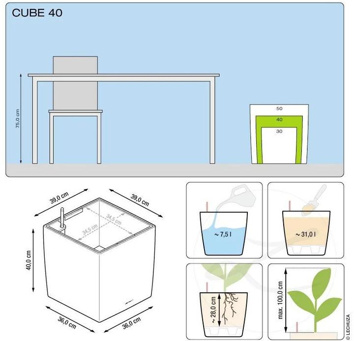 Actual product image Lechuza Cube (39 cm)