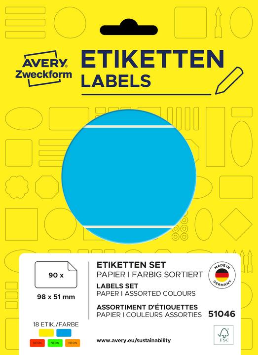 Avery Coloured labels