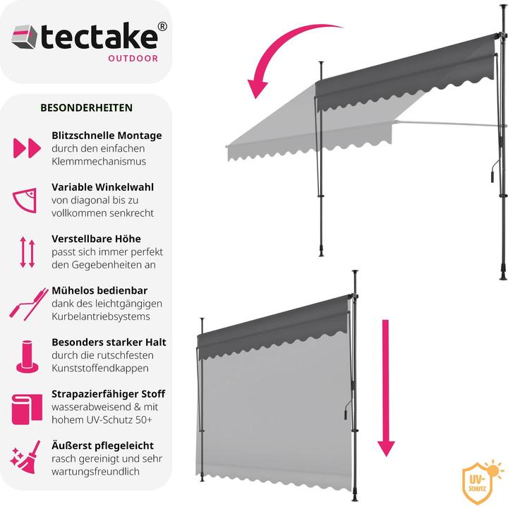 Immagine prodotto tectake Tenda da sole a morsetto (3 m)