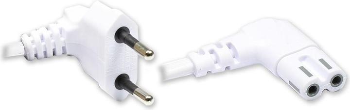 Produktbild Good Connections Euro-Netzkabel, Netzstecker an Euro 8 Buchse, beidseitig 90&#176 abgewinkelt, weiss, 0,75m, ® (0.75 m)