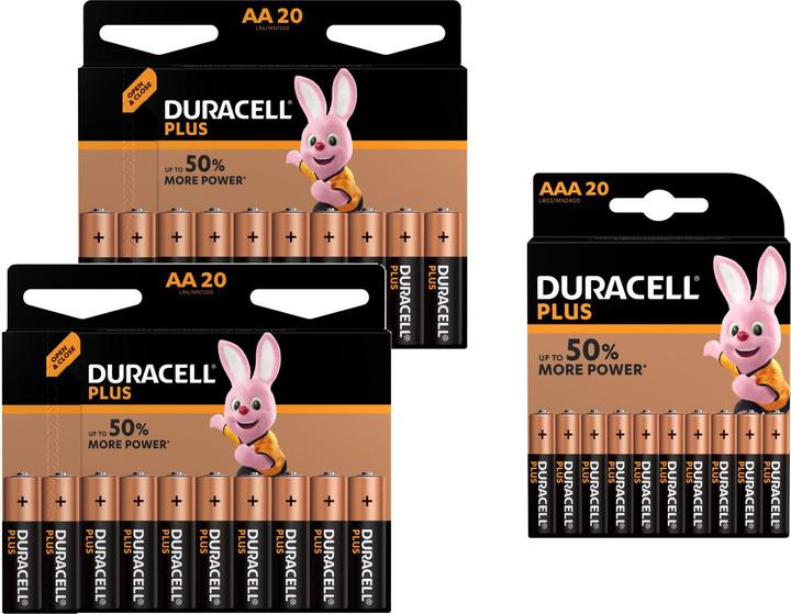 Immagine prodotto Duracell Pacchetto Plus (60 pz., AAA, AA)