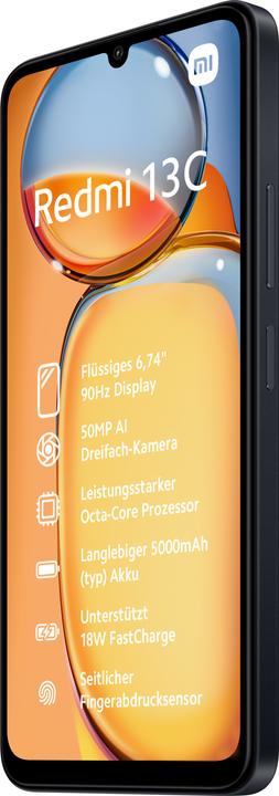 Image du produit Xiaomi Redmi 13C (128 Go, Midnight Black, 6.74", Double SIM, 50 Mpx, 4G)